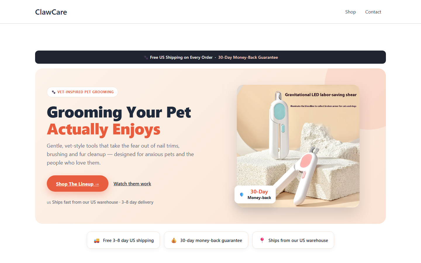 ClawCare — DTC WooCommerce Store