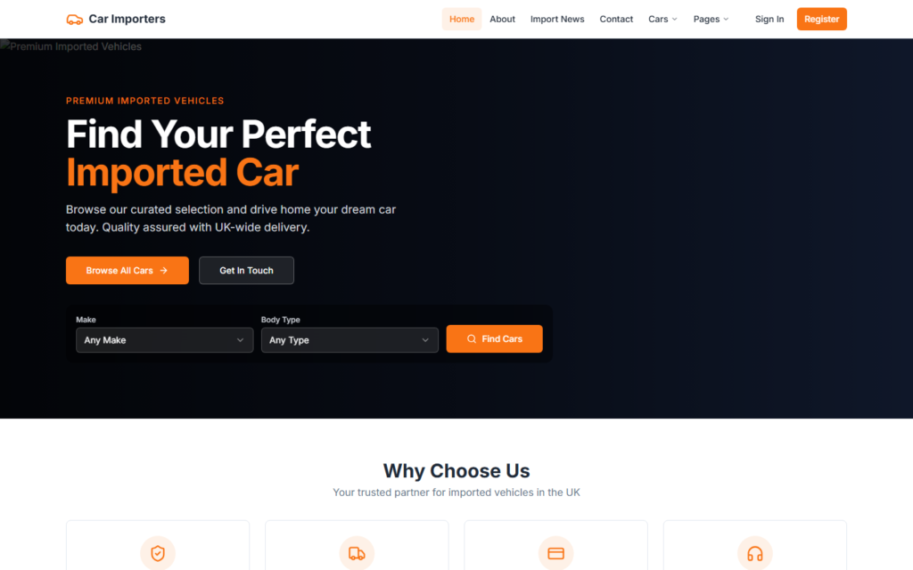 Car Importers UK — Headless Next.js Marketplace